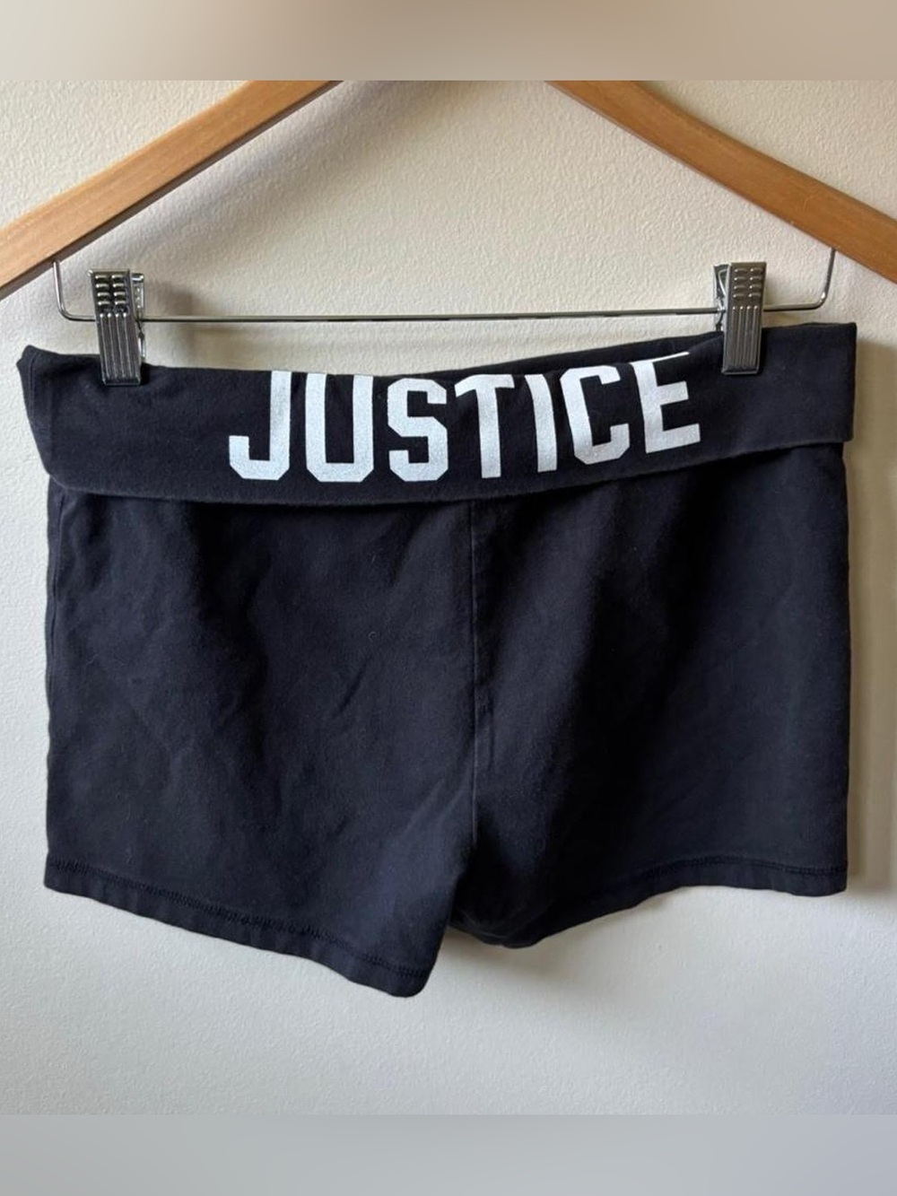 Justice Black Fold-Over Waist Shorts